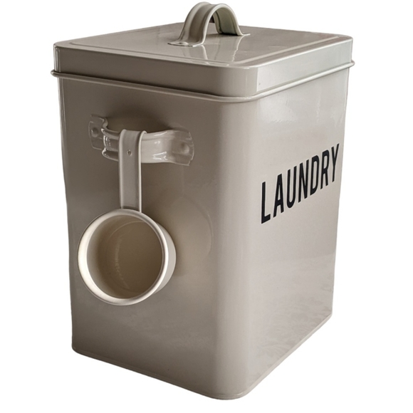 **SOLD**   Laundry Detergent Box w/ Lid & Scoop Vintage Insp Laundry Tin - Picture 8 of 14